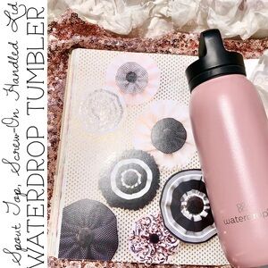 Waterdrop Stainless Steel Tumbler with Spout Top & Handled Screw-On Lid